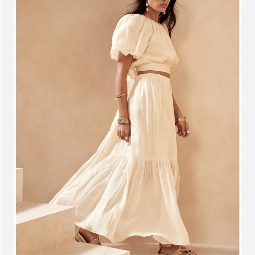 Banana Republic Ramie Open Back Top and Matching Maxi Skirt NWT